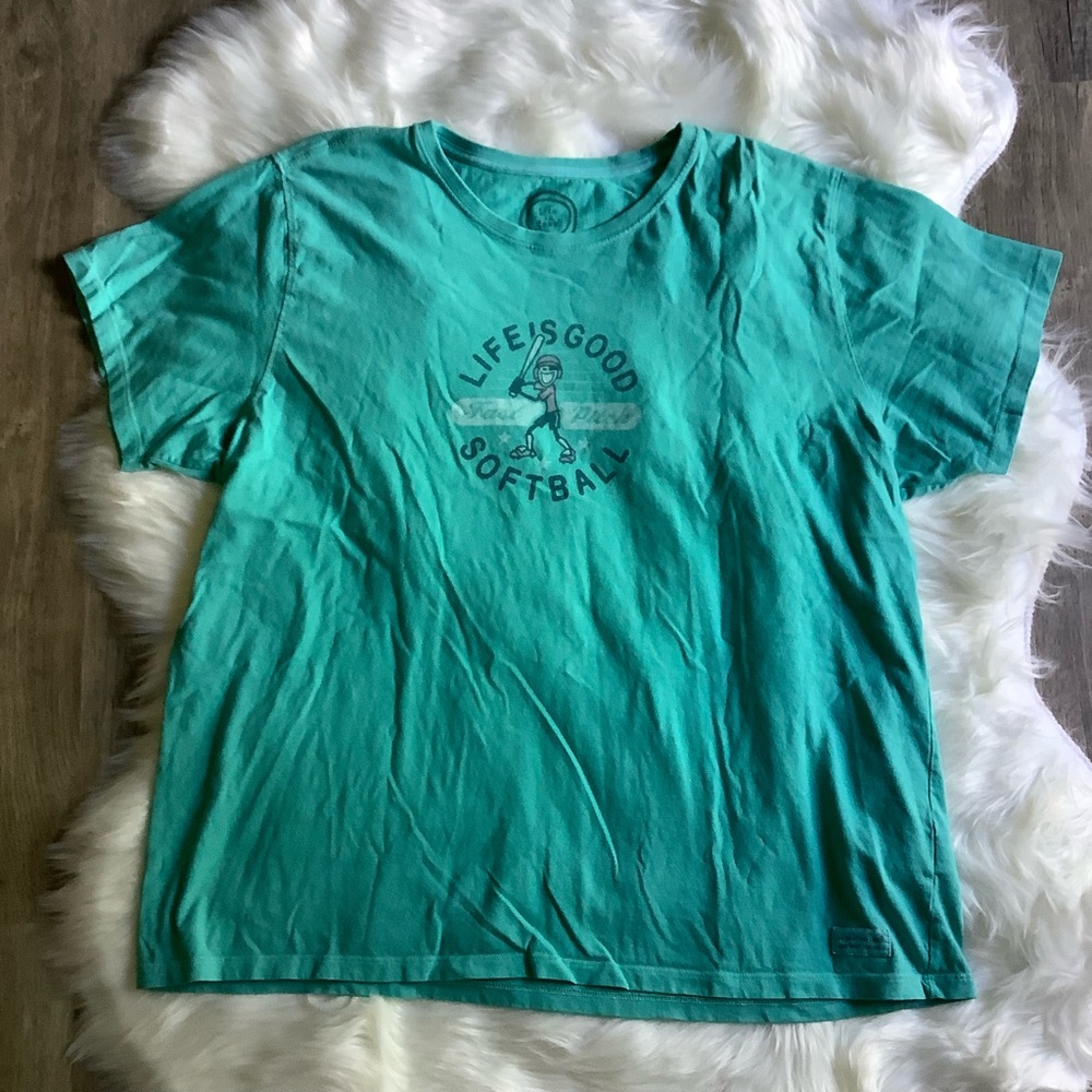 Life is Good Softball cotton t shirt XXL